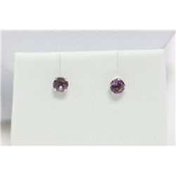 10kt Gold and Genuine Amethyst Earrings