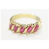 Image 1 : Gold Plated Sterling Silver and Genuine Ruby  Ring Size 8