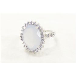 Sterling Silver and Genuine Quartz Ring Size  5.25