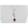 Image 1 : Sterling Silver Necklace/Pendant With Genuine  Ruby and C.Z.