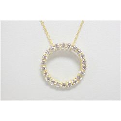 Carlo Ormani Designer Gold Plated Sterling  Silver Necklace and Circle of Life Pendant  With Clear S