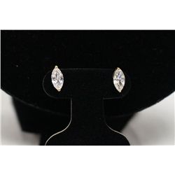 Carlo Ormani Designer 18kt Gold Plated  Sterling Silver  Earrings With Clear  Swarovski Crystals