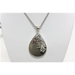 Sterling Silver Neck Chain With Metal Insect  Pendant