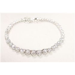 Janna Divine Rhodium Plated Designer Bracelet  With Graduated Clear Swarovski Crystals  (Appraised $