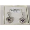 Image 1 : Sterling Silver Earrings With Genuine  Amethyst and C.Z.