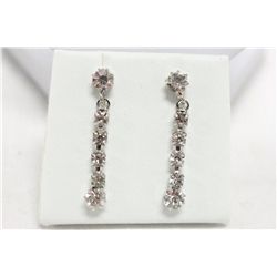 Dangle Style Earrings With Clear Crystals