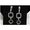 Image 1 : Michelle Merizzi Designer Rhodium Plated  DropStyle Earrings With Champagne Color  Swarovski Crystal