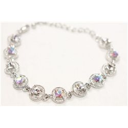 Joshua Lieff Designer Rhodium Plated Bracelet  With Swarovski Crystals