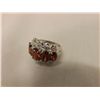Image 1 : Sterling Silver Ring with Red and Clear C.Z's