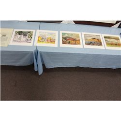 Set of 5 Hand Signed AJ Casson Prints  Size  13" X 14"" (Appraised $3,000.00)