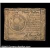 Image 1 : Continental Currency May 10, 1775 $30 Counterfeit Extremely Fine. Listed in Newman as printed by Bri