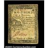 Image 1 : Continental Currency February 17, 1776 $2/3 Extremely Fine. A lovely, lightly circulated Fractional.
