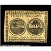 Image 2 : Continental Currency July 22, 1776 $30 Very Choice New. Less than perfect centering is all that sepa