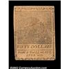 Image 2 : Continental Currency September 26, 1778 $50 New. A bit weakly printed and with close margins on both