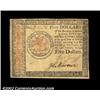 Image 1 : Continental Currency January 14, 1779, $5 Choice About New. Bright, well margined and unusually attr