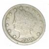 Image 1 : 1906 LIBERTY "V" NICKEL RED BOOK VALUE IS $4.00+ *NICE EARLY VERY GOOD GRADE*!!