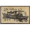 Image 1 : Moshe Gat Large Signed Israel Framed Print Men In Boats