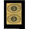 Image 2 : Fr. 1228 5ó First Issue Vertical Pair Very Choice New. Perforated pairs are all very rare, and this.