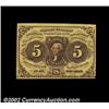 Image 1 : Fr. 1228 5c First Issue New. Perforated on three sides, with a few shallow perfs at the broadly marg