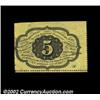 Image 2 : Fr. 1228 5c First Issue New. Perforated on three sides, with a few shallow perfs at the broadly marg