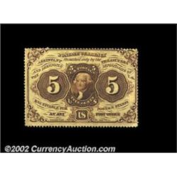 Fr. 1229 5ó First Issue Choice New. This is a fully perforated, eye-pleasing example of this scarce,