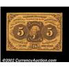 Image 1 : Fr. 1230 5c First Issue Superb Gem New. A beautiful piece, with excellent centering of both sides, b