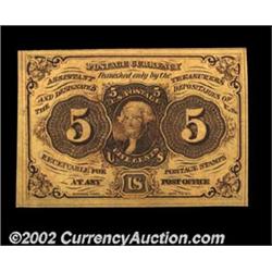 Fr. 1230 5ó First Issue Superb Gem New. Hugely margined, bright and beautiful, with ideal centering.