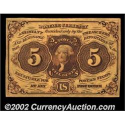 Fr. 1230 5c First Issue Gem New. Well margined, bright, original and with near-perfect centering of.