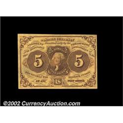 Fr. 1230 5ó First Issue Very Choice New. A near-Gem example. Important notice: We expect to be aucti