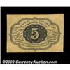 Image 2 : Fr. 1231 5c First Issue Gem New. An evenly margined, beautiful example of this scarce, straight-edge