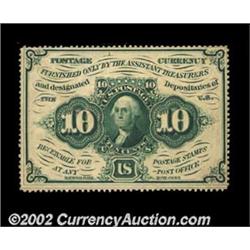 Fr. 1240 10c First Issue Very Choice New. Fully and deeply perforated all the way around, with good.