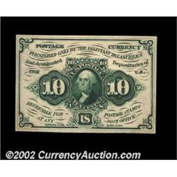 Fr. 1242 10ó First Issue Superb Gem New. Beautifully margined and perfectly centered on both sides..