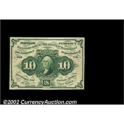 Fr. 1242 10c First Issue Very Choice New. Spectacular color and decent margins. A note that comes qu