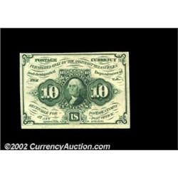 Fr. 1242 10c First Issue Very Choice New. An unusually bright and beautiful example, with good origi