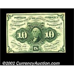Fr. 1242 10c First Issue Very Choice New. Lacking the centering for the Gem grade, but very nice in.