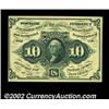 Image 1 : Fr. 1243 10c First Issue Very Choice New. With a hair more margin, this pretty, straight-edge no-mon