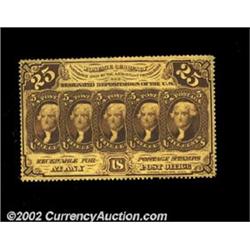 Fr. 1279 25c First Issue Very Choice New. A near-Gem example of the very popular 25c perforated type