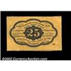 Image 2 : Fr. 1279 25c First Issue Choice New. There are some short perfs on each side, and the face centering