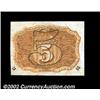 Image 2 : Fr. 1233 5ó Second Issue Superb Gem New. This is a gorgeous note, with broad, even margins, super co