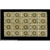 Image 1 : Fr. 1233 5ó Second Issue Complete Sheet of 20 Fine. A rather ordinary circulated Second Issue sheet,