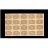 Image 2 : Fr. 1233 5ó Second Issue Complete Sheet of 20 Fine. A rather ordinary circulated Second Issue sheet,