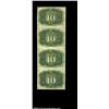 Image 2 : Fr. 1246 10ó Second Issue Uncut Strip of Four Extremely Fine. A bright, well margined, lightly circu