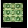 Image 2 : Fr. 1226 3ó Third Issue Block of Six Very Fine. A nice problem-free, lightly circulated block. Impor