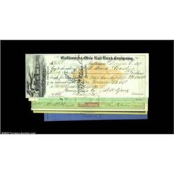 Railroad Company and Streetcar Company Checks. A nice group of seven checks, all from Railroads or S