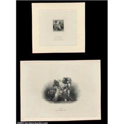 Two Vignettes from the American Bank Note Company. Two vignettes, both proofs mounted on cardstock,.