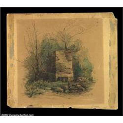 Thomas F. Morris Watercolor Wash Painting. Although no student of art, this cataloger recognizes thi