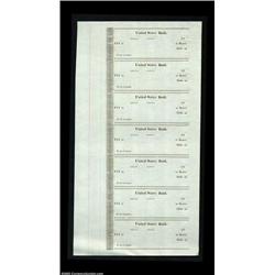 Sheet of Early ChecksAn uncut sheet of circa 1810 United States Bank checks. Uncirculated. Important