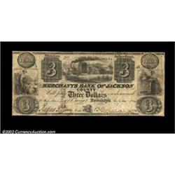 Brooklyn, MI- Merchants Bank of Jackson County $3 July 20, 1840 G10 Bowen 6Evenly circulated Very Fi