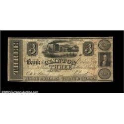 Clinton, MI- Bank of Clinton $3 Jan. 1, 1838 G6 Bowen 3Attractive Very Fine $3 example. Important no