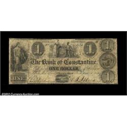 Constantine, MI- The Bank of Constantine $1 June 1, 1841 G2 Bowen 1A tough note in any grade. Fine..